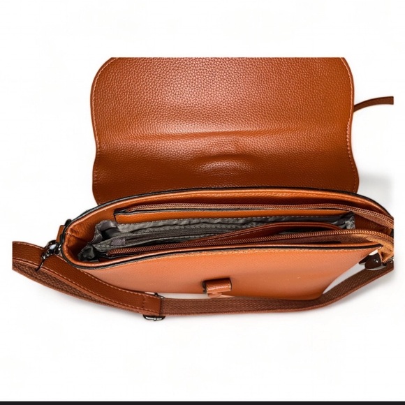 Wingace Small Crossbody Satchel Bag (Orange PU Leather, NWT) - Picture 4 of 7